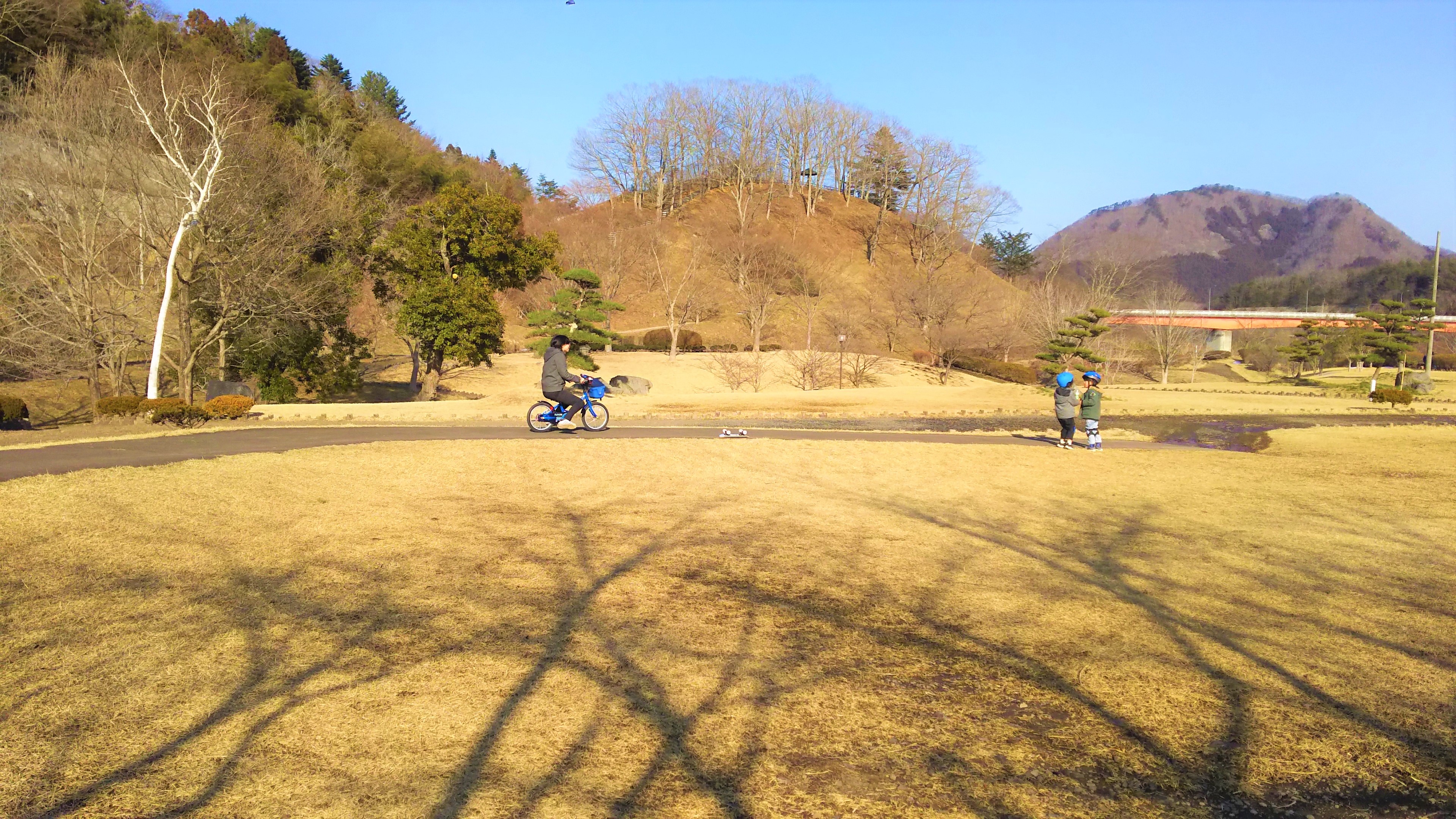 妻の自転車練習